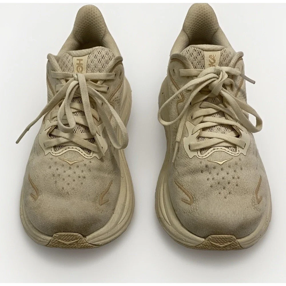 Hoka Clifton Women's Running Shoes Size 6D Wide Cream Vanilla Birch Walking